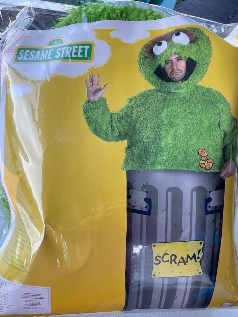 Sesame Street Oscar the Grouch costume Halloween Costume Adult XL